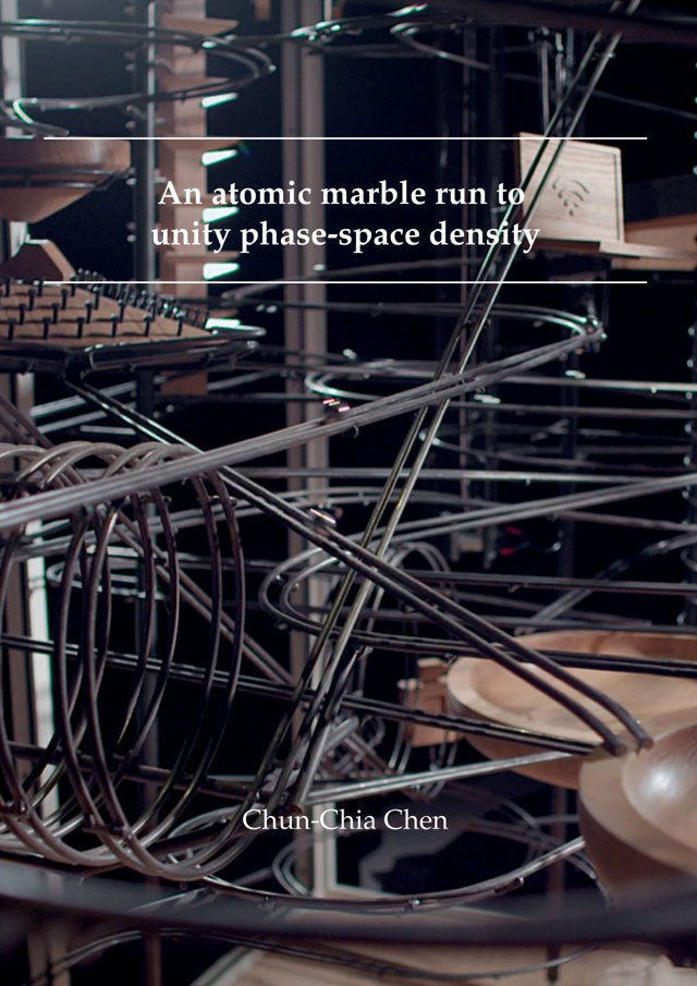 PhD thesis cover: An atomic marble run to unity phase-space density